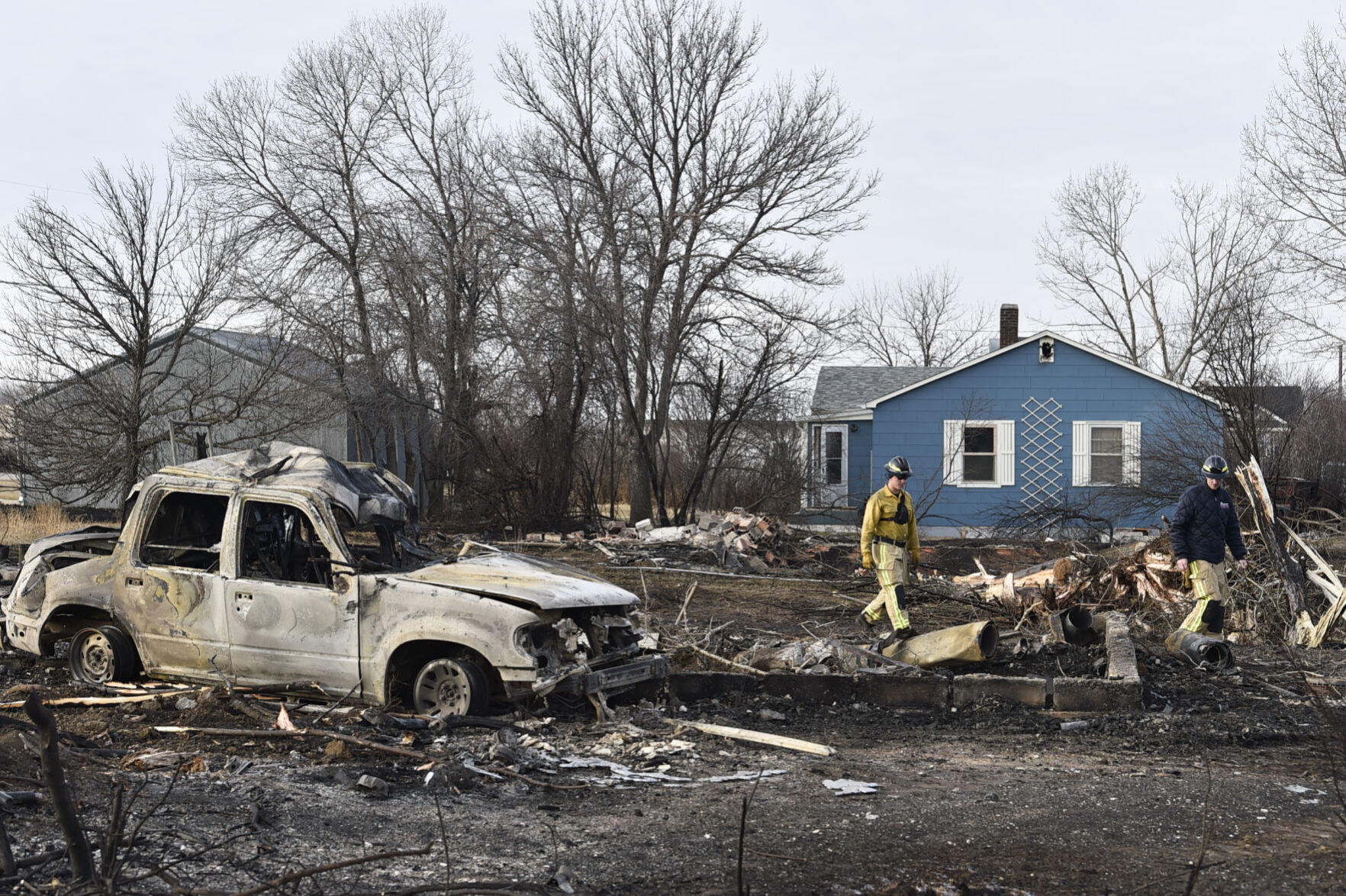 Firefighters look for hotspots
